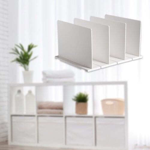 Durable Shelf Dividers w/ Base Display Organization Kitchen Closet Books Sweaters Kitchen Bedroom Shelf Separators for Home Accs