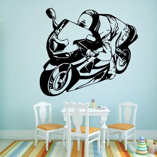 Drop Shipping Motorcycle Wall Sticker Home Decoration Accessories For Babys Rooms Diy Pvc Home Decoration Accessories