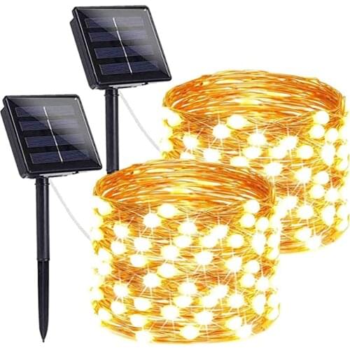 Solar String Fairy Lights 12m 100LED / 22M 200 LED Waterproof Outdoor Garland Solar Power Lamp Christmas For Garden Decoration