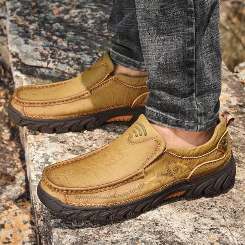 Fashion Trend Korean Shoes Men Casual Shoes Spring Autumn British Genuine Leather Breathabl Flat Business Casual Shoes for Men