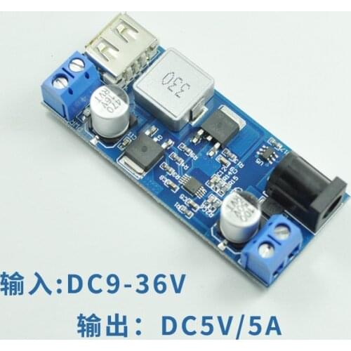 High Power 5A 24v12v to 5V Step-down Module USB Mobile Phone Charging Automobile Recorder Power Module