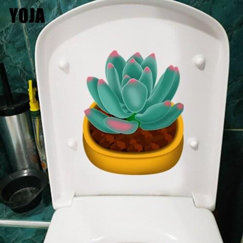 YOJA 18*22.3CM Painted Fresh Succulents Cartoon Childern Room Decor Home WC Toilet Wall Sticker T1-1152