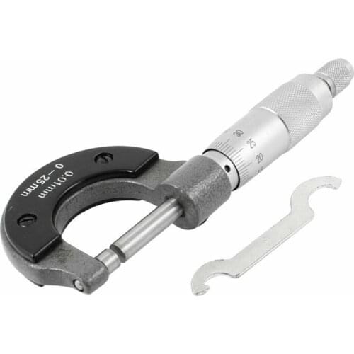 1pc Metric 0-25mm 0.01mm Graduation Outside Thickness /Diameter Micrometer Caliper Set Tool for Mechanist Jewelers
