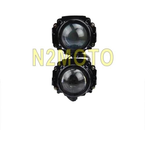 12V 55W Motorcycle Dirt Bike Twin Light Headlight Projector Lamp Front Running Light For Honda Suzuki Yamaha Dual Sport Headlamp