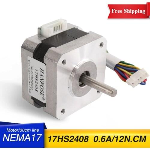 1pcs 17HS2408 4-lead Nema 17 Stepper Motor 42 motor 42BYGH 0.6A CE ROSH ISO CNC Laser Grind Foam Plasma Cut