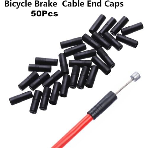 50Pcs Plastic Bicycle Brake Gear Outer Cable End Caps Tips Crimps Shift/Brake Cap Black Plastic Cable Caps MTB Bike Accessories