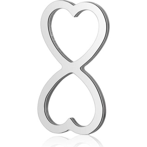 Stainless Steel 7*14mm Infinite 8 Mini Metal Charms Pendant For DIY Jewelry Bracelets Making Accessories 50pcs