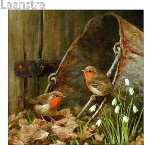 Diy Diamond Painting Bird Sparrow Home Decoration Full Square Animal Picture Crystal Mosaic Diamond Embroidery Sticker