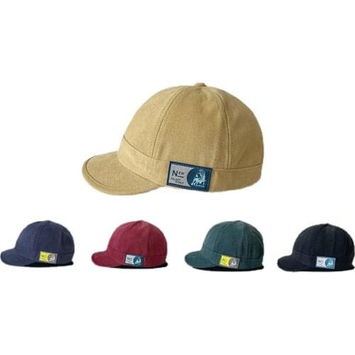 Ins Short Brim Baseball Cap Women Trendy Street Hip-hop Cap with Cloth Label Men Fashion Hats for Women Dad Hat COTTON Unisex