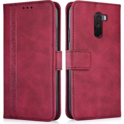 Luxury Flip Wallet Leather Case for Xiaomi Pocophone F1 POCO F1 Magnetic Book Protect phone back Cover