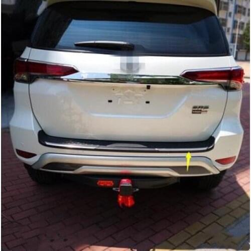 Black rear bumper protector cargo step panel cover sill plate trunk trim garnish for Toyota Fortuner 2017 2018 2019