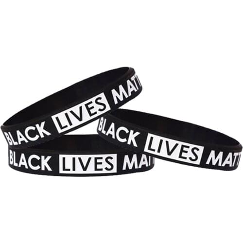 Black Lives Matter Wristbands Black Silicone Bracelet I Can't Breathe protest Rubber Bracelets