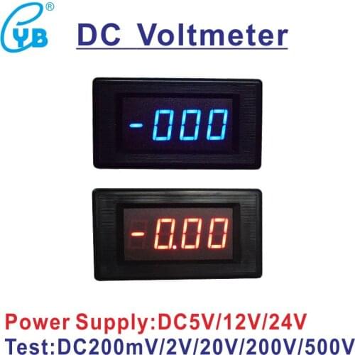 YB5135A 3 and 1/2 LED Digital DC Voltmeter DC 200mV/2V/20V/200V/500V Monitor Voltage Meter Tester Volt Panel Meter Voltmetre 3.5
