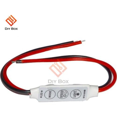 DC 12V 24V 3 Keys Mini Led Controller Dimmer Driver to Control Single Color Led Strip Light SMD 3528 5050 5630