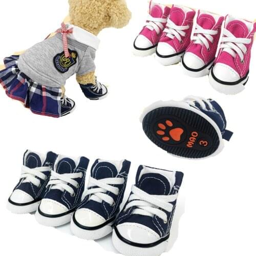 Pet Denim Dog Sneakers Non-slipPet Shoes For Dog Teddy Yorkie Labrador Boots Large Size Dog Shoes