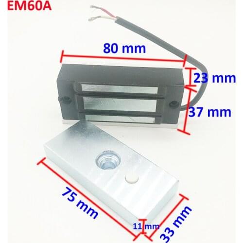 12V Mini 100lbs Magnetic Lock Small 60KG Holding force Electromagnetic Lock for Cabinet Lock Drawer lock
