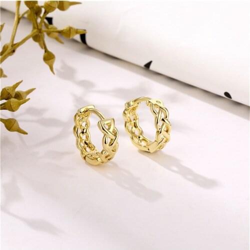 Europe And The United States Smooth Personality Chain Earring Cross Circle Shape Hollow Out Geometric Earrings