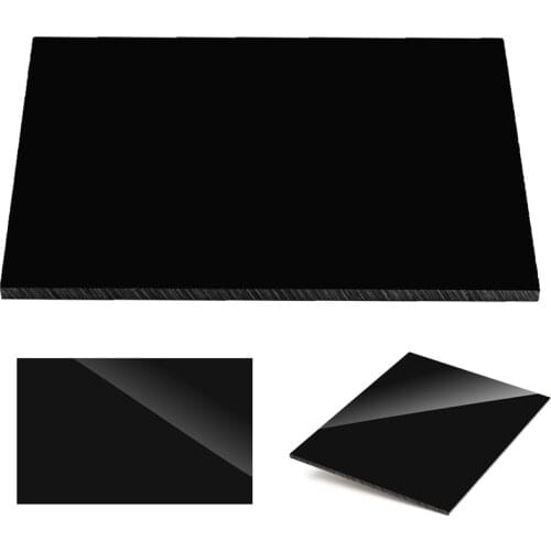 Glossy Pure Black Plexiglass plastic Sheet acrylic board organic glass polymethyl methacrylate 1mm 3mm 8mm thickness 200*200mm