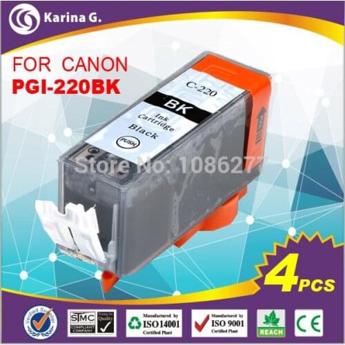 4PK black cli220 cli-220 Compatible ink cartridge for canon PIXMA MP540/MP545/MP550/MP558/MP560 printer