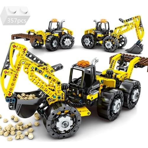 City Engineering Truck Forklift Excavator Classic Model Building Blocks Construction Vehicle Kit Bricks Toys For Children Gifts