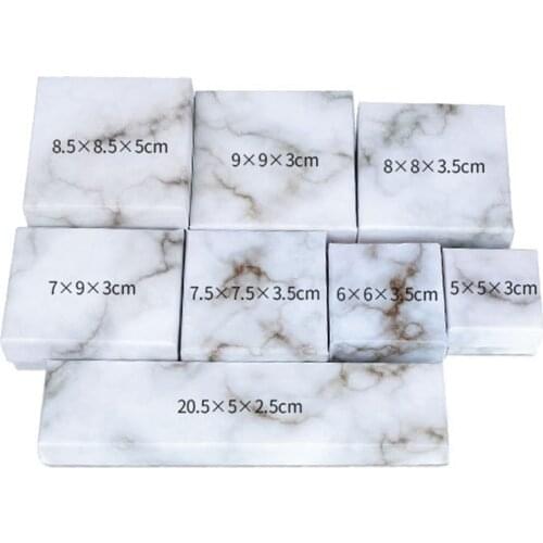 Fashion Marbling Packaging Box Square Ring Necklace Earring Bracelet Box Jewelry Storage Jewelry Rings Packaging Women Gift Box