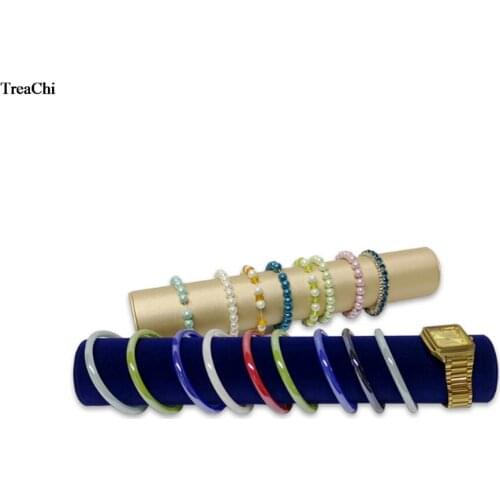 Round Chain Bangle Bead Necklace Watch Storage Holder Velvet Bracelet Hairloop Accessory Jewelry Display Organizer Column Stand