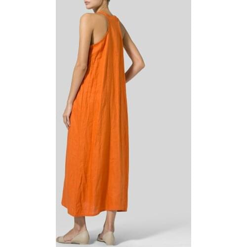 Summer Large Size Yellow Long Sleeveless Maxi One-piece Dress Girls Loose Casual Vintage Tank Frocks Womens Jumper Dresses 3xl