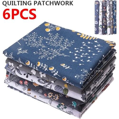 6pcs Fat Quarter Quilting Craft Patchwork DIY Floral Cotton Fabric 50*40cm For Bags Dress Doll Clothes DIY Craft