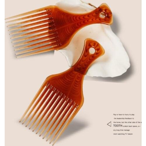 Mens Retro Oil Hair Comb Wide Teeth Hairbrush Fork Comb Amber Men Beard Hairdressing Brush Styling Tool Trim Care Beard Comb