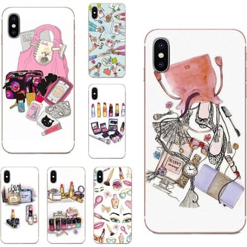 Soft TPU Art Print Makeup Perfume Lipstick Make Up For iPhone 11 Pro Max Plus Pro X XS Max XR 8 7 6S SE 4S 5 5C 5S SE 2020