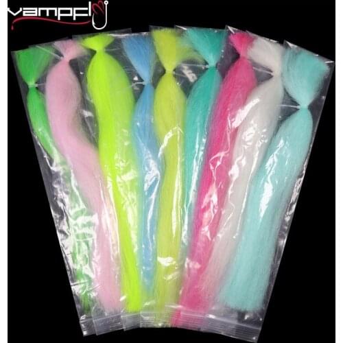 Vampfly 9 Mix Set Glow Long Slinky Synthetic Fibre Durable Hair Fuzzy Fiber Saltwater Streamer Fly Baitfish Fly Tying Materials