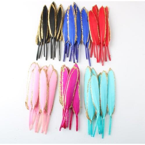 20pcs/lot Natural Gold Duck Feathers 10-15CM/4-6inch Dancers Craft Diy Celebration DIY Decoration Plumes