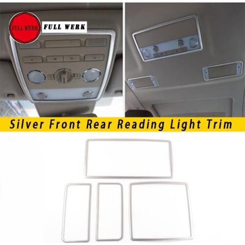Stainless Steel Car Styling Front Rear Reading Light Lamp Trim Cover Frame Decoration Sticker for VW Phaeton Accessories