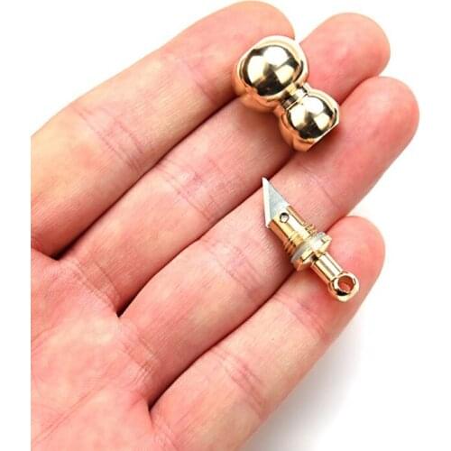 EDC Outdoor Knife Cutting Tool Brass Multi-tool Portable Mini Key Ring Pendant Tool Capsule Knife Tiny Cutting Tool