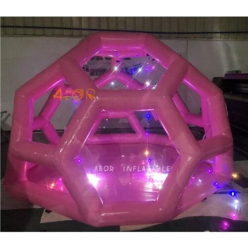 Pink Igloo Tent Outdoor Camping Inflatable Luxury Wedding Hotel Bubble Tent for Events Outdoor Rent Fidget Toys Adult Kids