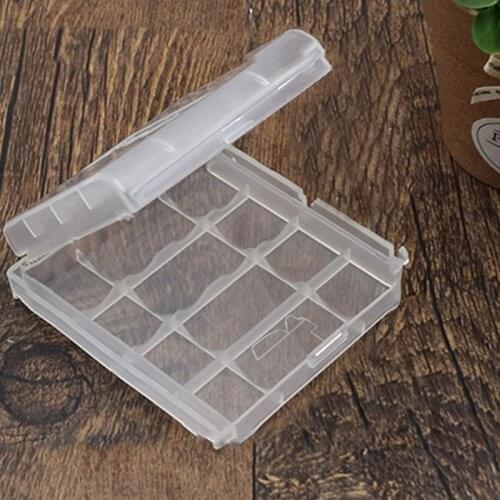 10Pc AA/AAA Battey BOX Plastic Transparent White New Hard Plastic Case Cover Holder for AA / AAA Battery Storage Box Digital Hot