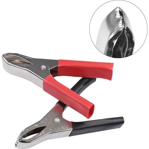 YUNPICAR Car Crocodile Clip 30A Spring Loaded Auto Vehicle Battery Cable Insulated Alligator Clamp Clips,2PCS