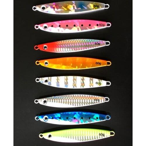Hot Sale 8 Pieces60gMetal Lure Fishing Spoon Freshwater Fishing Hard LureSliceJigBait Spoon Fishing Tackle Metal Jigging