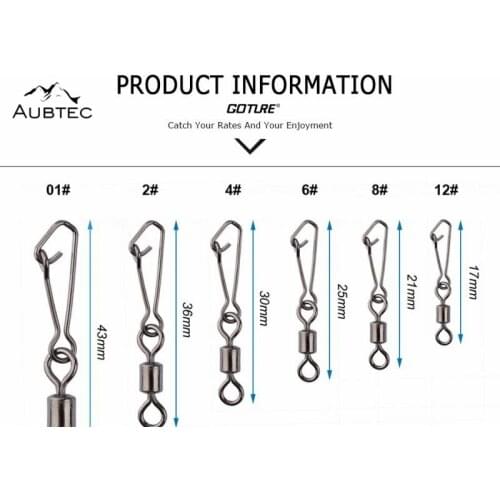 50PCS Fishhooks Fishing Tackle Swivels Snap Connector Fishing Bait Holder With Hooked Snap Fishhook Carabiners for fishing