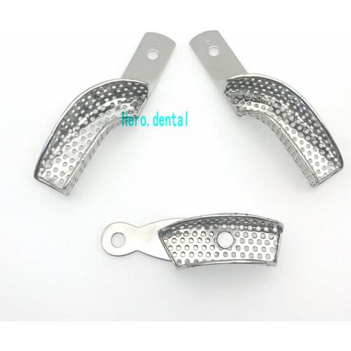 Dental lab partial impression trays stainless steel-set of 3 dental impression tray