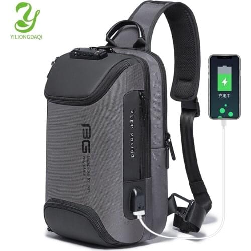 YILIONGDAQI Anti -theft Crossbody Bags Usb Charging Chest pack Waterproof Shoulder Bags Sling Bags For Men