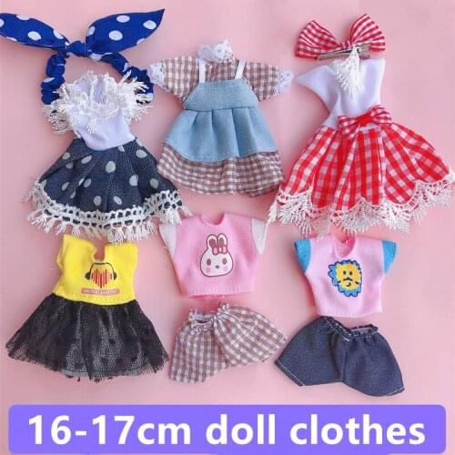 1PCS 16cm Bjd Doll Clothes Kids Girls DIY Toys Dress Up Fashion Doll Clothes Skirt Suit Best Gifts For Children Doll Accessories