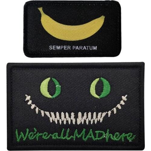 1 Pc 3D Embroidery Badge Cheshire Cat Cloth Sticker Funny Cat Recognition Chapter Clothes Backpack Hat Jeans Applique