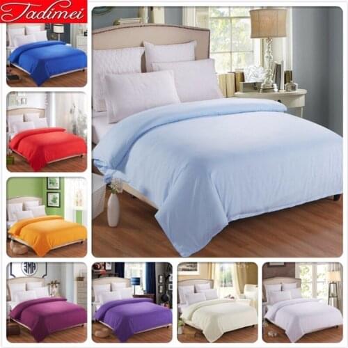 1 piece Duvet Cover Plain Pure Color Soft Cotton Bedding Bag Blue Adult Kids Girl Quilt Comforter Blanket Case 150*200 180*200cm