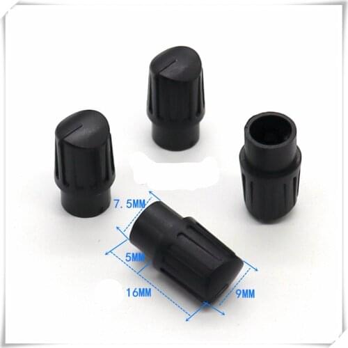 10 Piece 7.5*16MM half shaft Black plastic knob potentiometer rotary encoder volume switch knob suitable for D axis 6MM