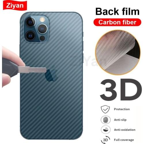 10pcs Carbon Fiber Back Film For iPhone 12 Pro Max Protective Sticker For iPhone 11 Pro X XS Max XR 7 8 6 Plus Screen Protector