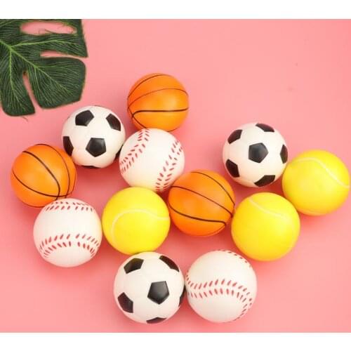 12pcs Children Toy Mixed 6.3cm Football Basketball Baseball Tennis Funny Toys Child Sports Games Elastic Juggling Jumping Balls
