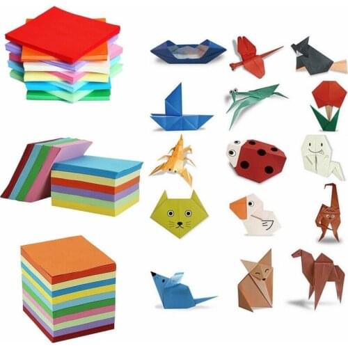 200pcs Square Origami Paper Double Sides Solid Color Folding Paper Multicolor Kids Handmade DIY Scrapbooking Craft Decor