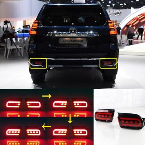 3-In-One LED Rear Bumper Reflector Light For LAND CRUISER PRADO LC150 2010-2018,(Function as Drving light, Brakelight,Turn light
