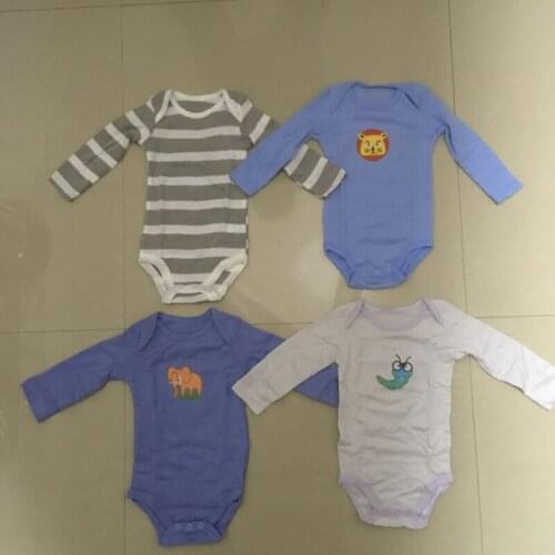 4Pcs/Lot High Quality 6M Cotton Long Sleeve Winggle-in Infant Baby Rompers Newborn Boy Girl Jumpsuit B2
